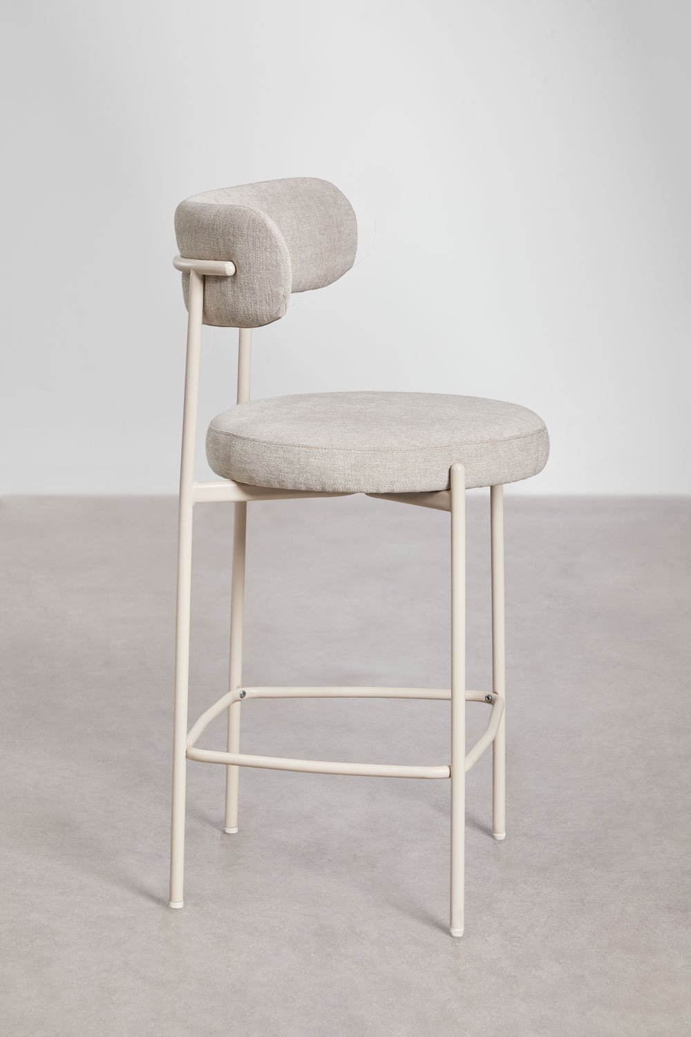 Anisa 65cm high stool with upholstered backrest, gallery image 2