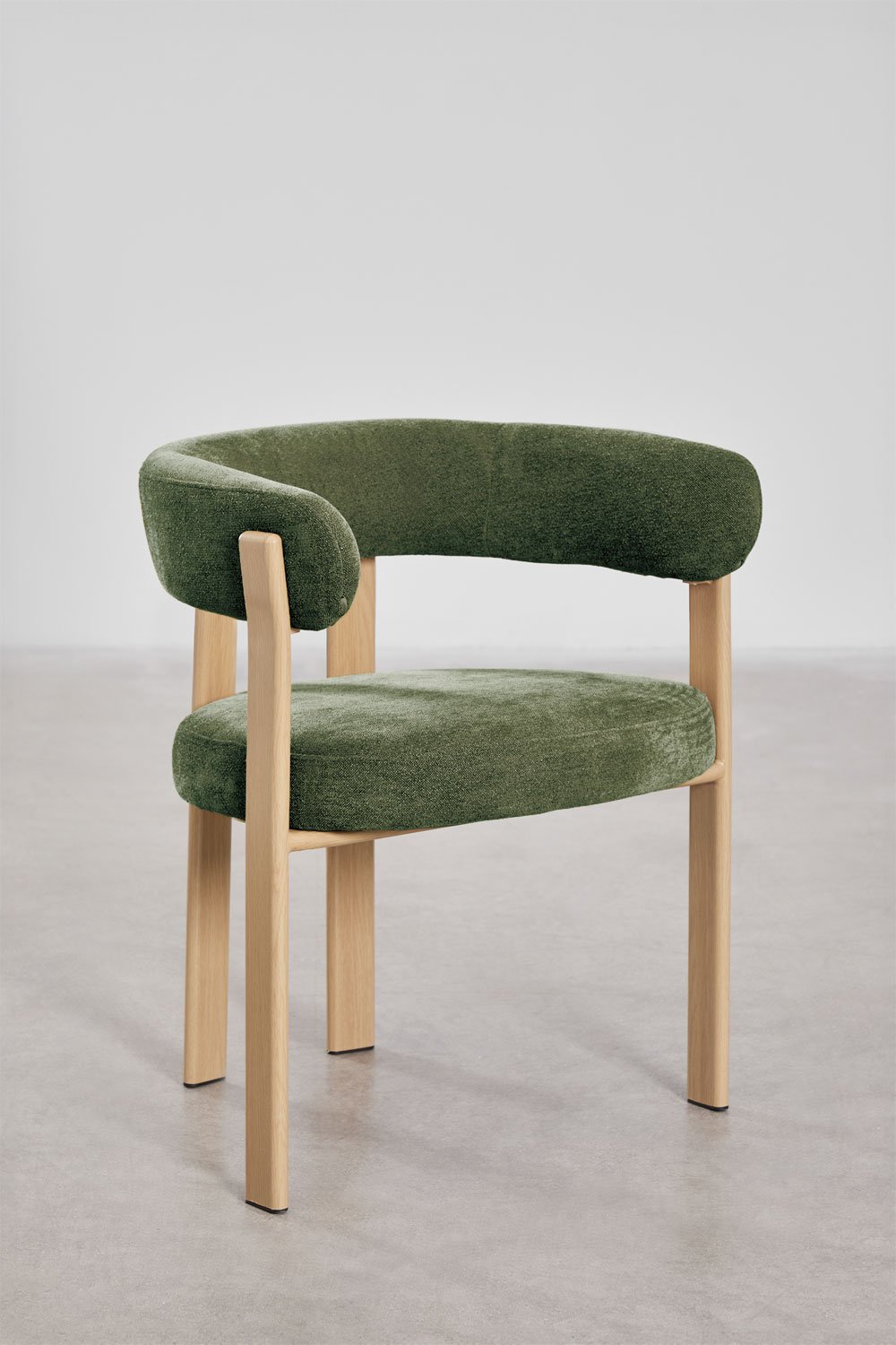 Pack of 4 upholstered dining chairs with armrests and iron frame Jolie, gallery image 4