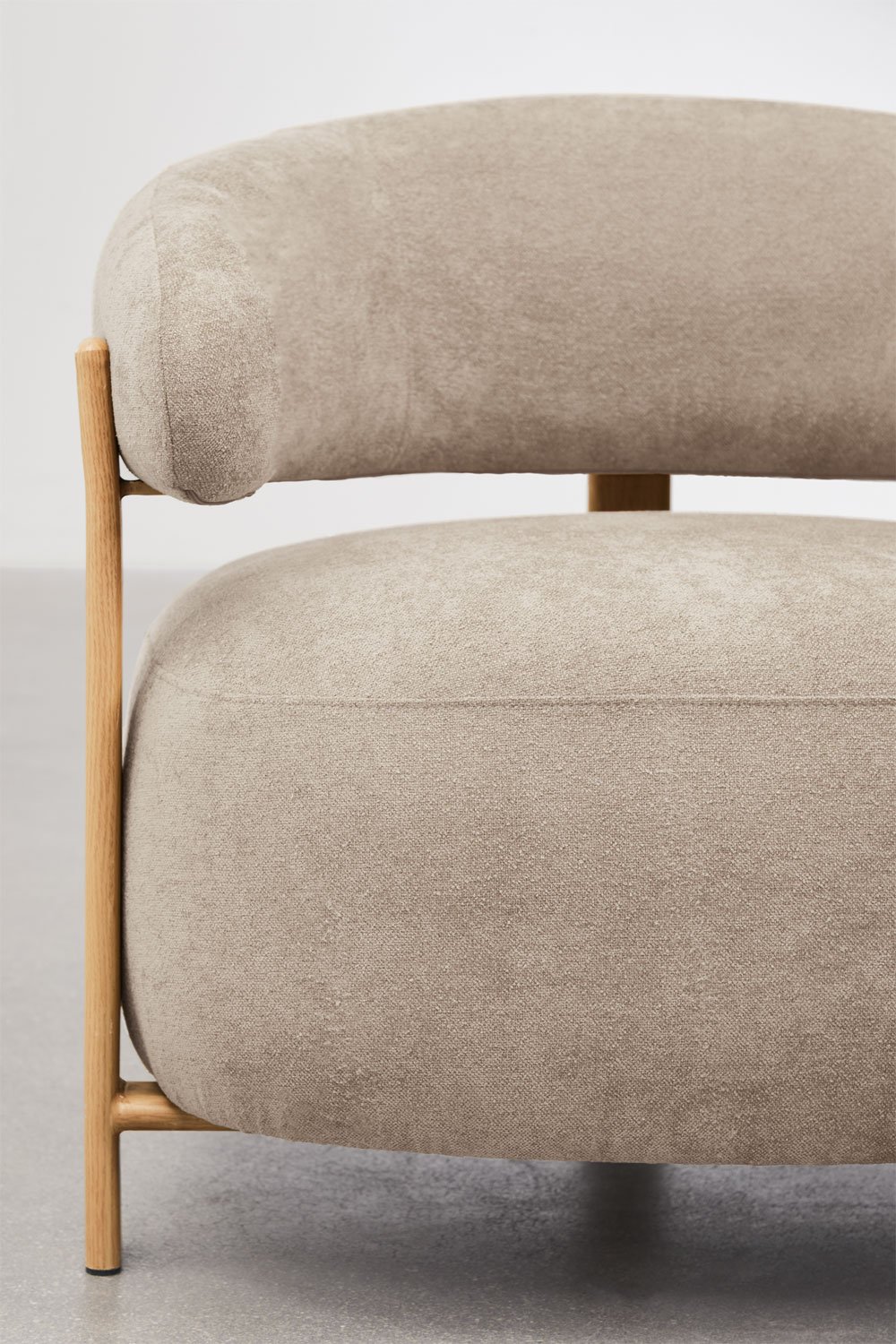 Pack of 2 Jolie chenille fabric armchairs, gallery image 2