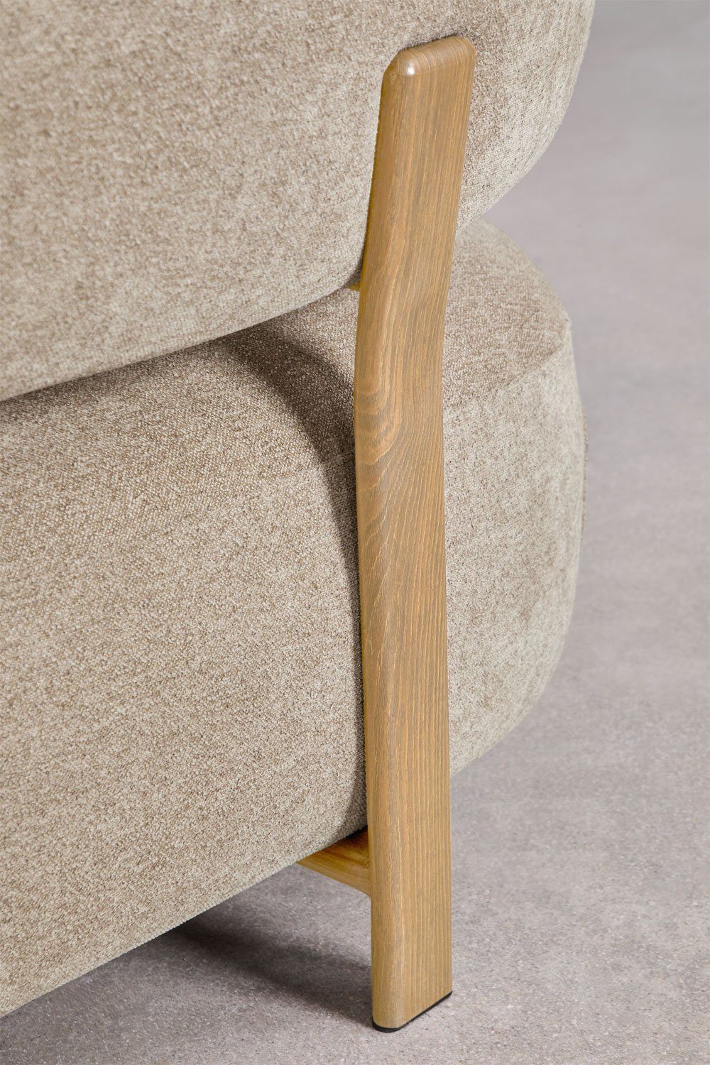 2-seater sofa in chenille fabric and iron Jolie, gallery image 9