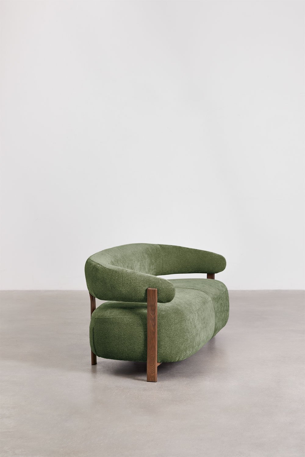 2-seater sofa in chenille fabric and iron Jolie, gallery image 4