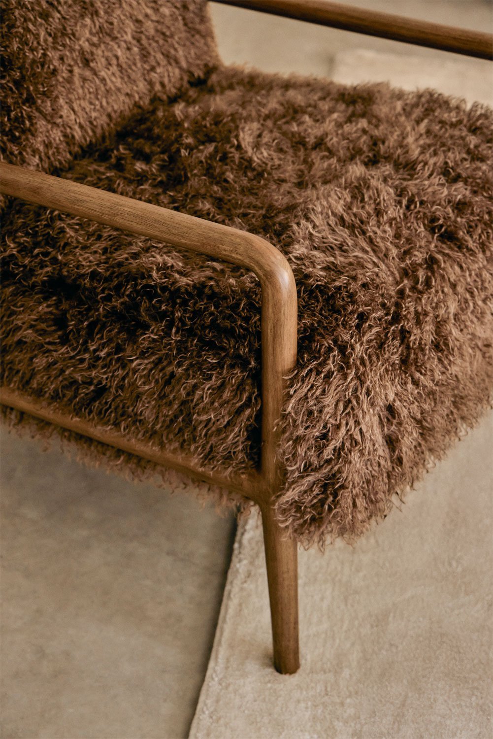 Maylene rubber wood armchair, gallery image 2