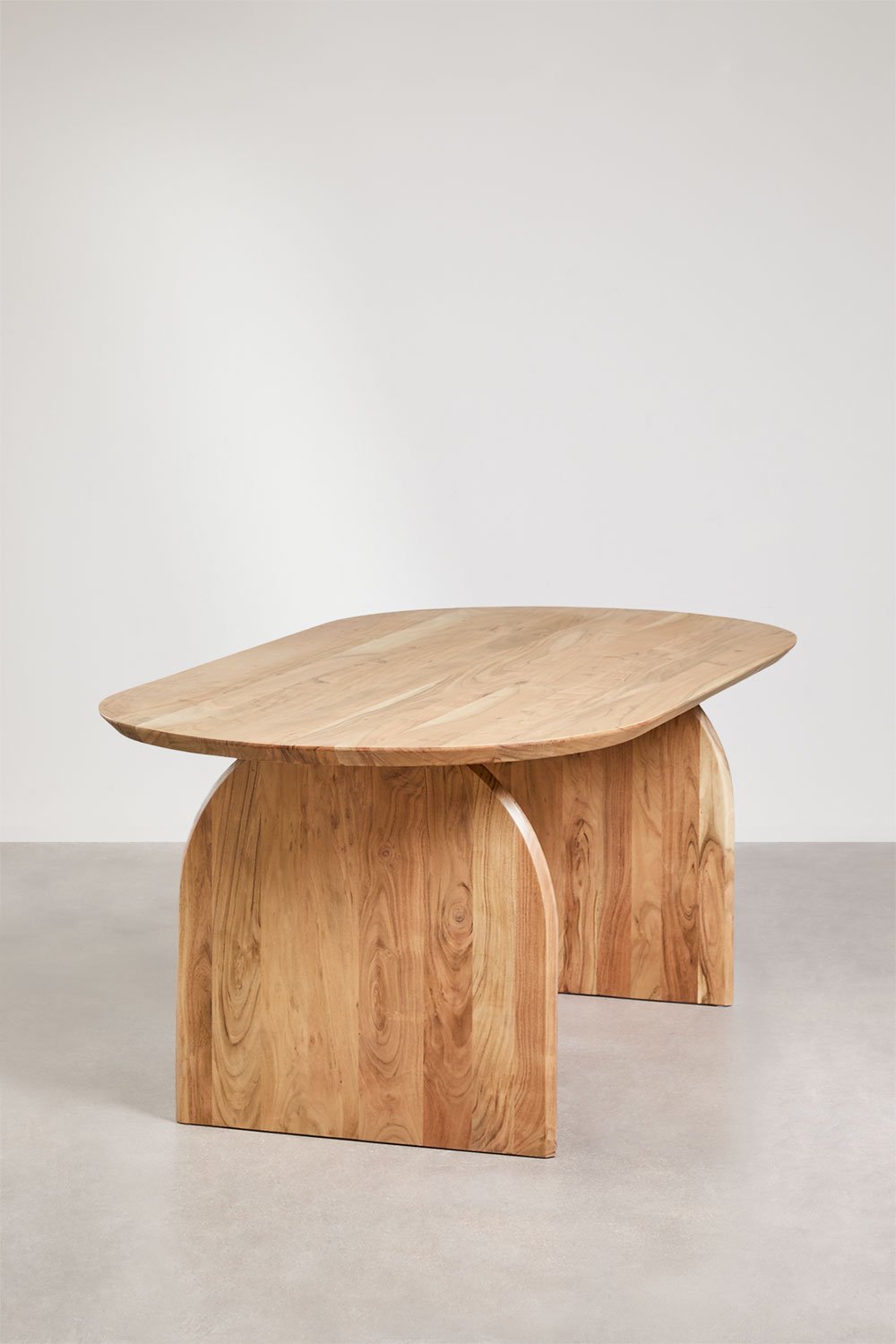 Bedum 200x100 cm oval dining table in acacia wood, gallery image 2