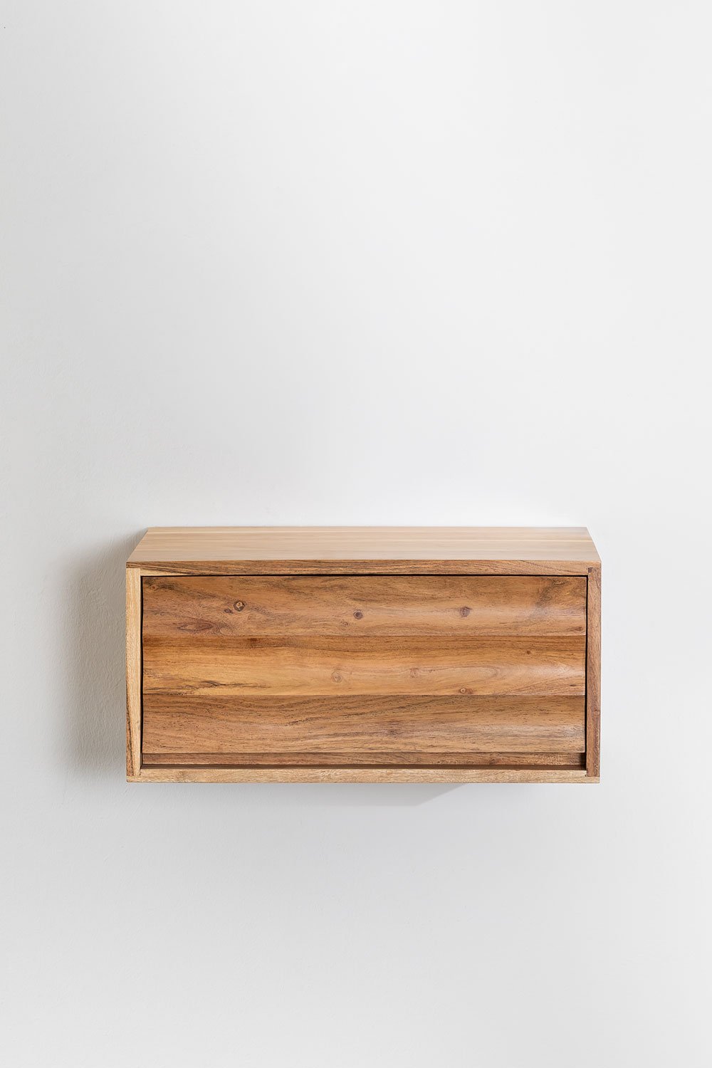 Pack of 2 floating bedside tables in Petter acacia wood, gallery image 3