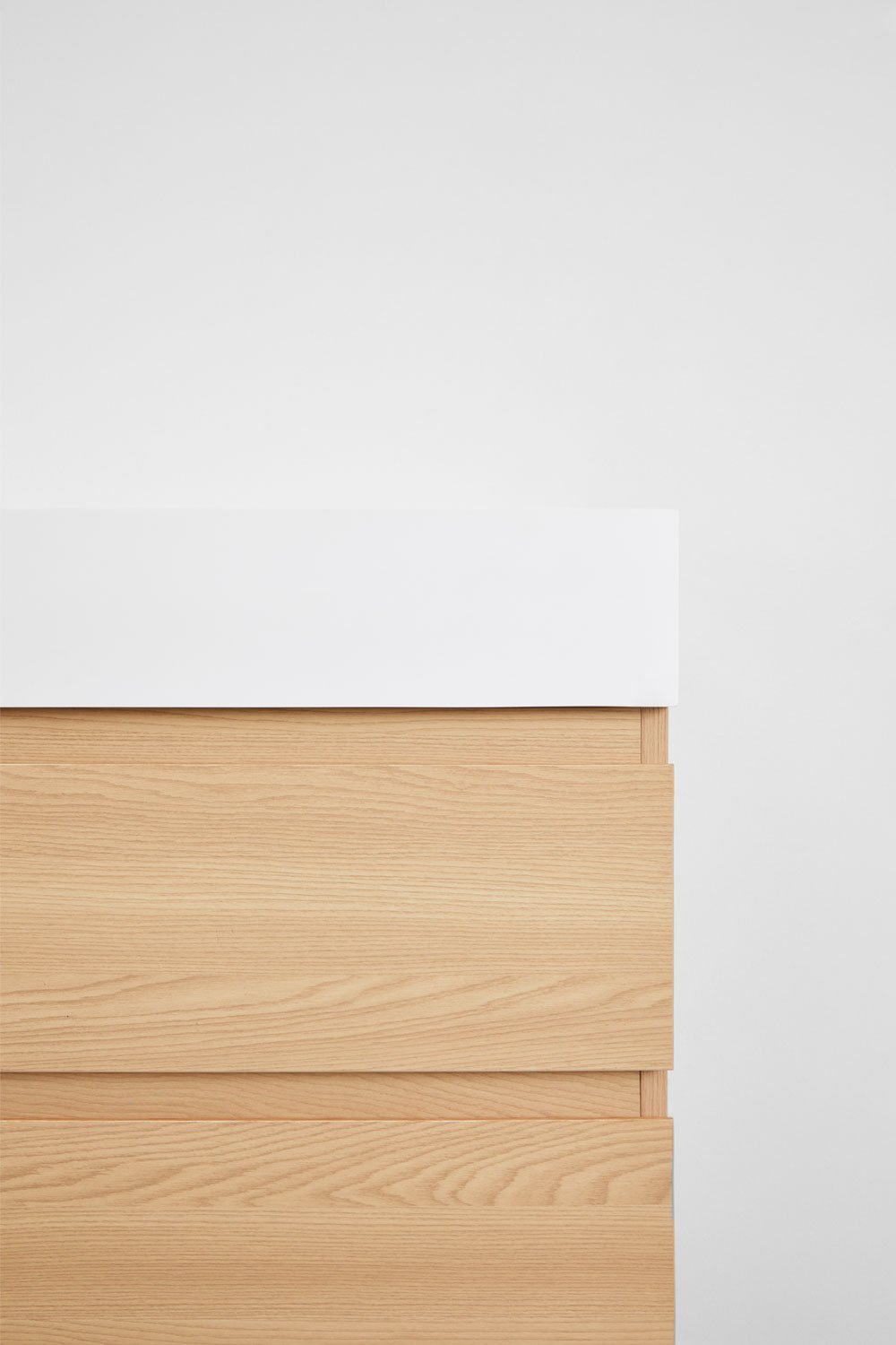 Bathroom furniture set in wood and ash veneer with integrated Ona washbasin, gallery image 6