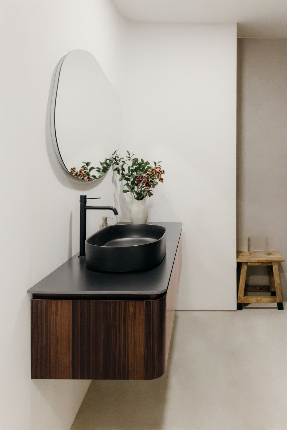 Lavena wood bathroom furniture set, gallery image 1