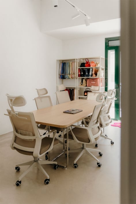 Rectangular dining table in MDF and stainless steel Tento