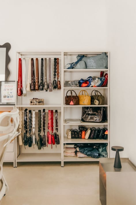 Janine 2-piece open modular wardrobe with clothes rack and steel shelving