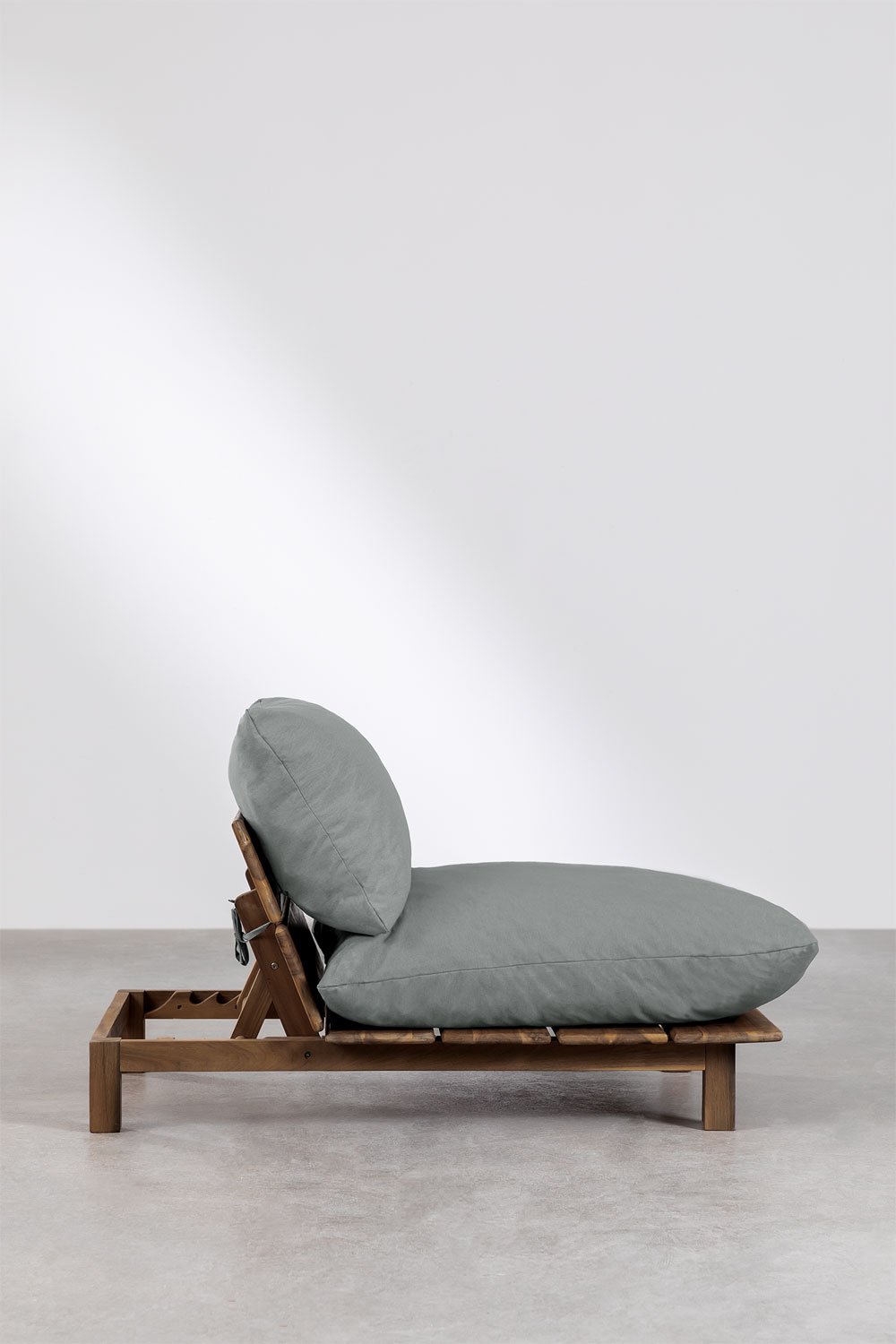 Reclining central module for Brina modular sofa in acacia wood, gallery image 3