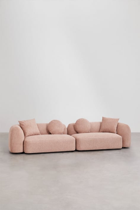 2-piece modular sofa in Coco chenille - Chenille Pink Quartz