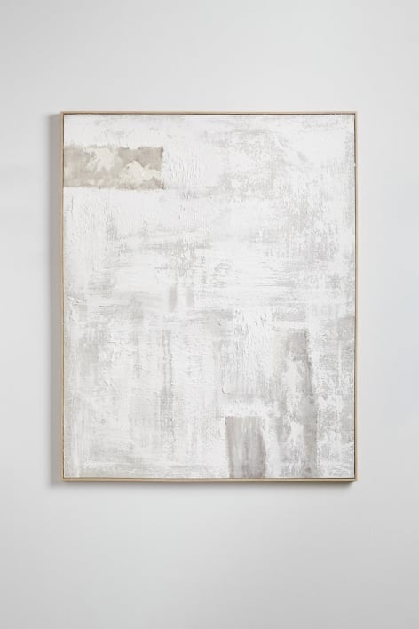 Hand-painted decorative painting on linen with 80x100 cm Silvaret plaster relief