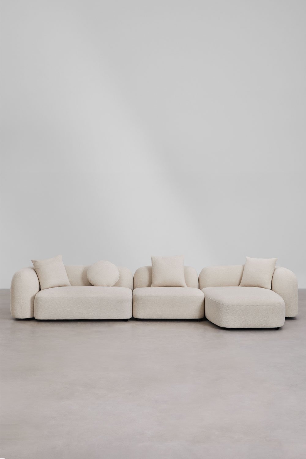 3-piece right chaise longue modular sofa in Coco chenille, gallery image 3