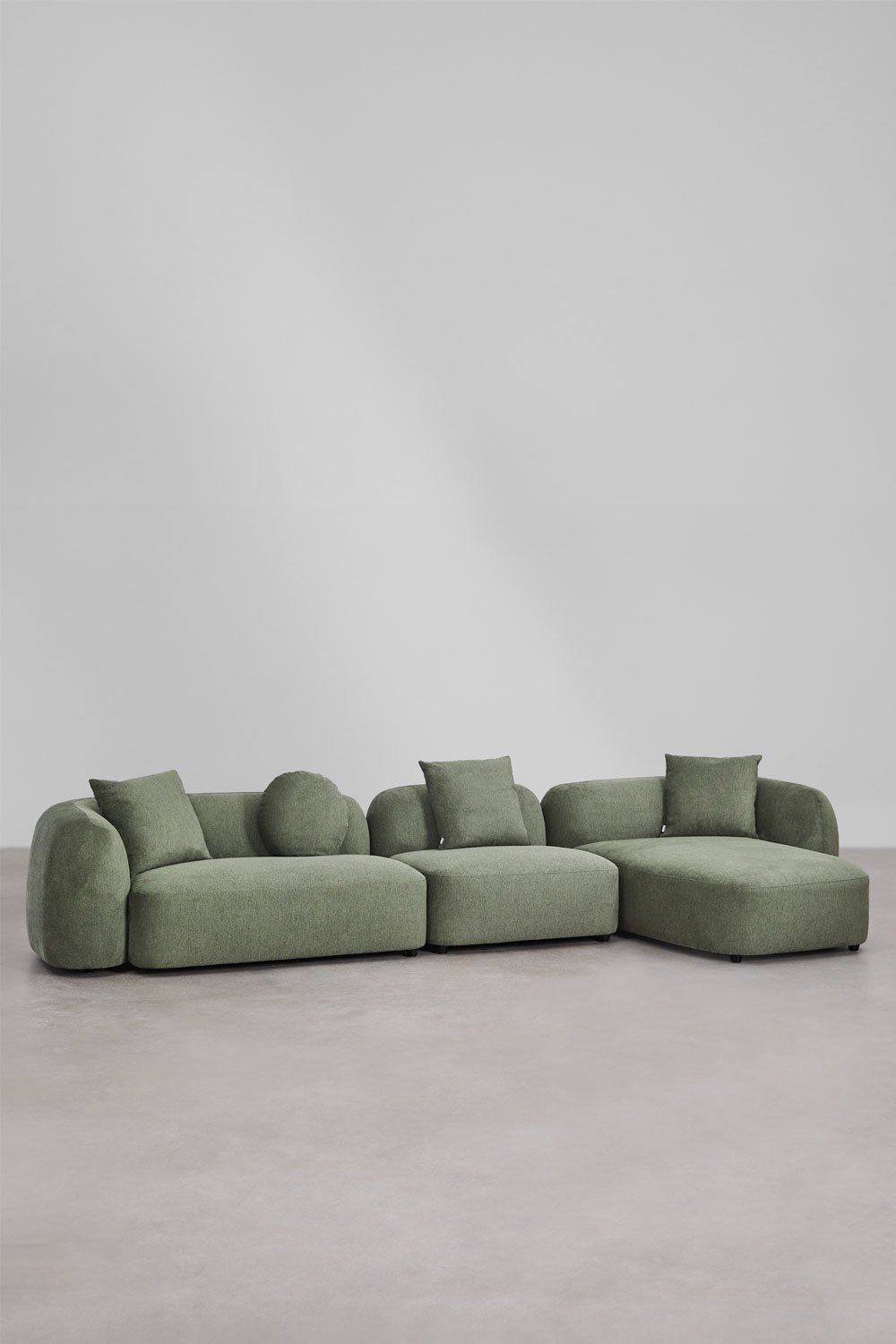 3-piece right chaise longue modular sofa in Coco chenille, gallery image 2