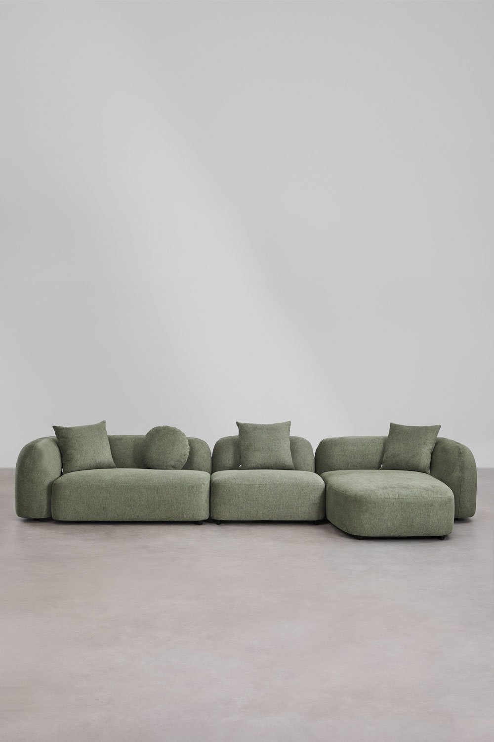 3-piece right chaise longue modular sofa in Coco chenille, gallery image 3