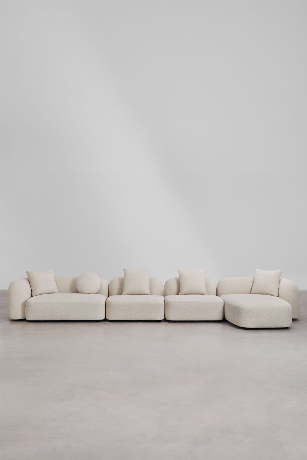 4-piece right chaise longue modular sofa in Coco chenille, gallery image 3