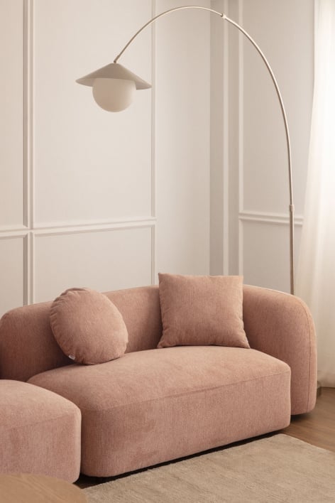 Right 2-seater corner module for modular sofa in Coco chenille - Chenille Pink Quartz