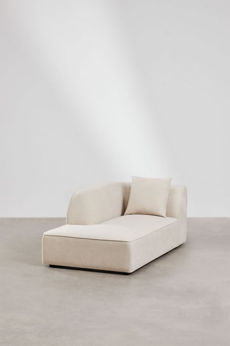 Left chaise longue module for Cardea upholstered modular sofa - Cream Beige Chenille