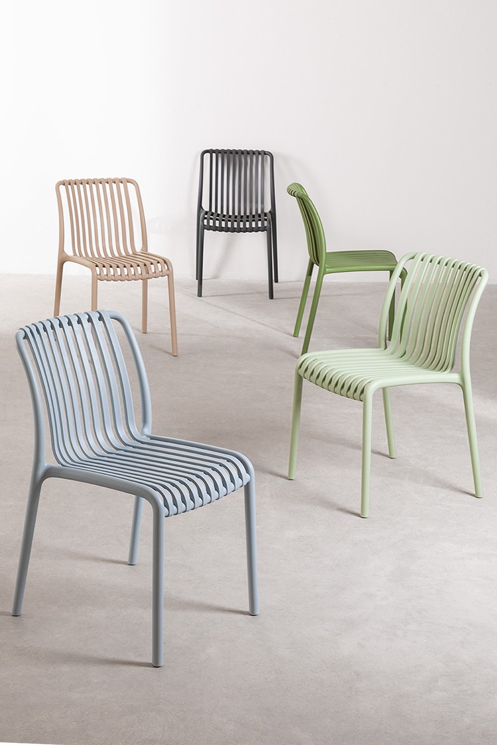 Wendell polypropylene stackable dining chair, gallery image 8