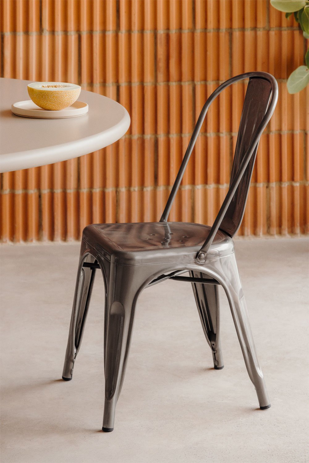 Lix brushed stackable dining chair, gallery image 1
