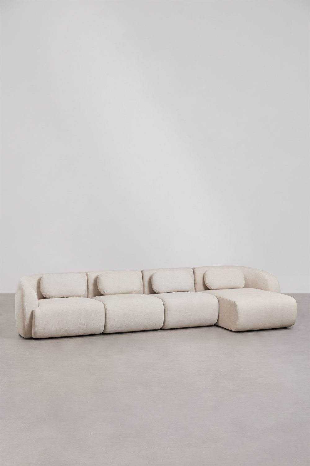 Coquette 4-piece chenille right-sided chaise longue modular sofa, gallery image 1
