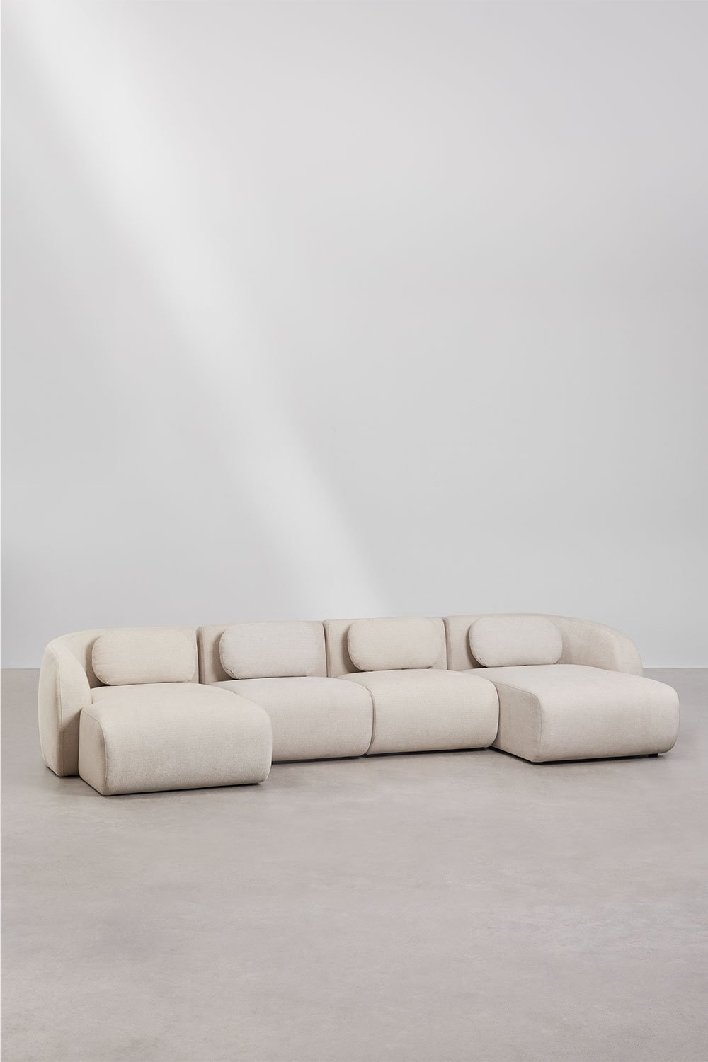 Coquette Chenille 4-Piece Modular Sofa with Double Chaise Longue, gallery image 1