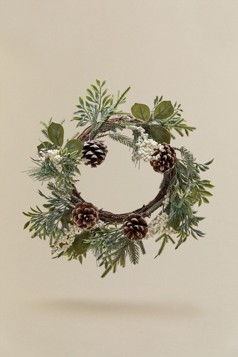 Hollis Christmas decorative wreath Ø25 cm with pine cones, gallery image 1
