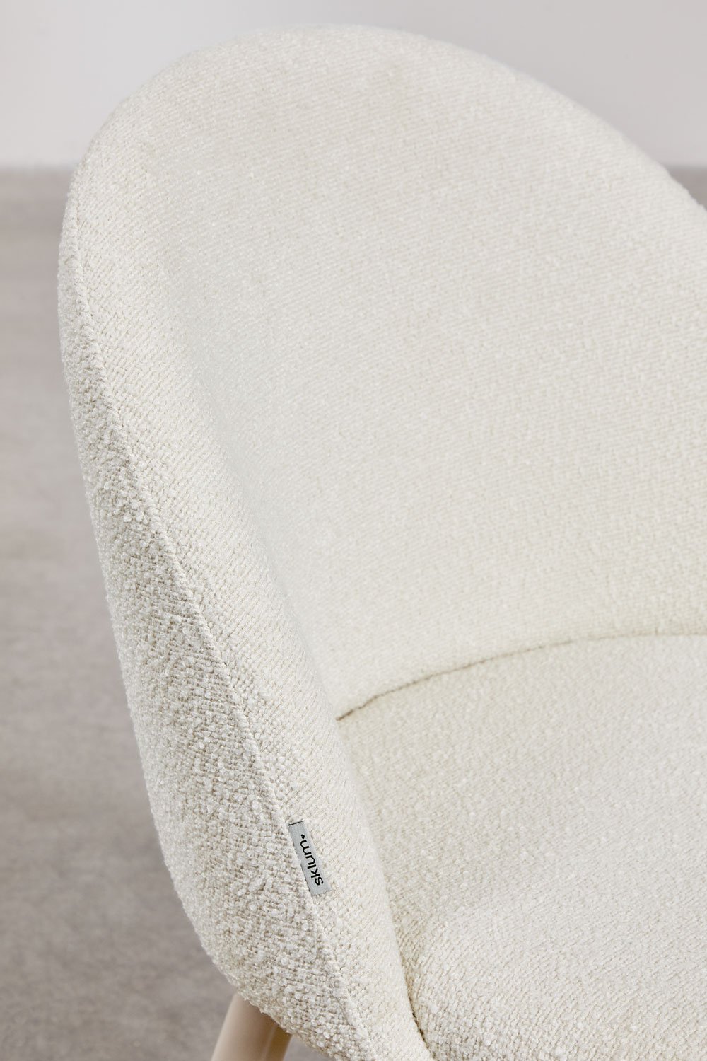 Pack of 4 Kana Deluxe bouclé fabric dining chairs, gallery image 4