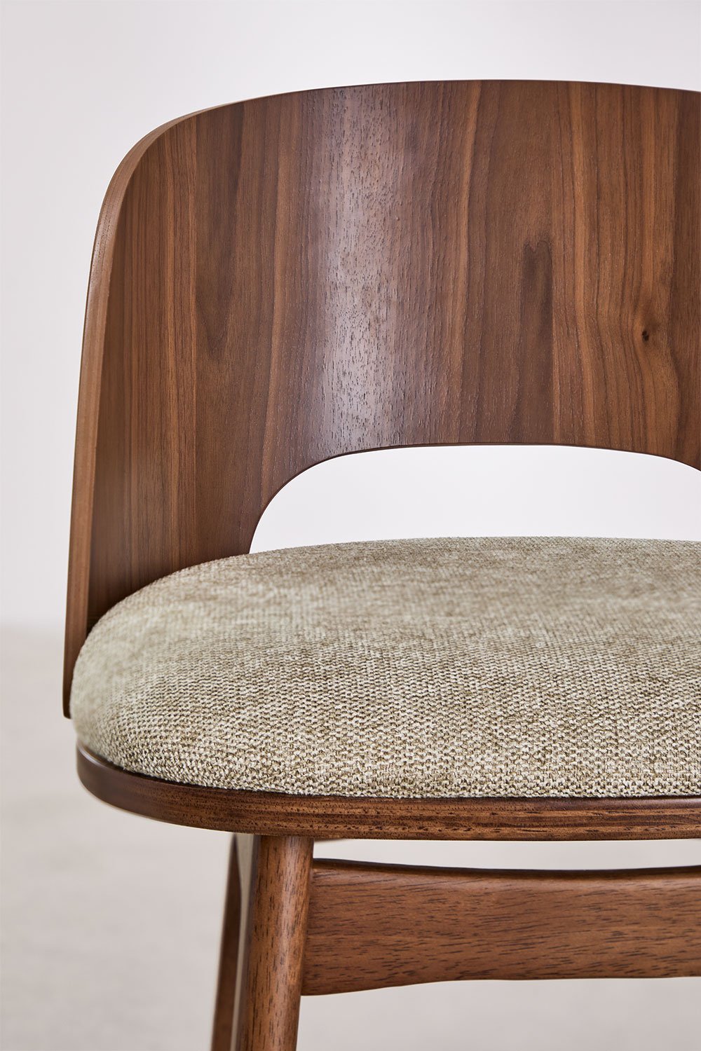 Juna high stool in wood and upholstery, gallery image 4