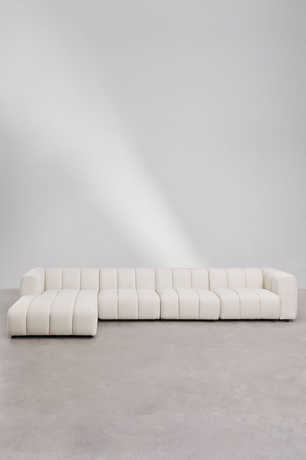 4-piece modular sofa with left chaise longue in Eliot bouclé fabric, gallery image 3