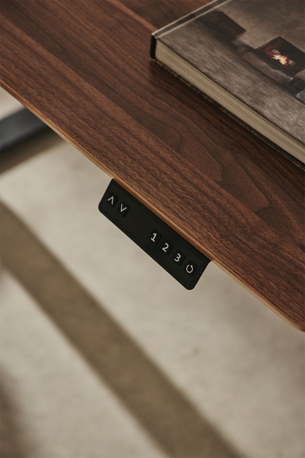 Serpi Rectangular Electric Lift Desk 120x60 cm with Memory Function in Wood and Iron, gallery image 3