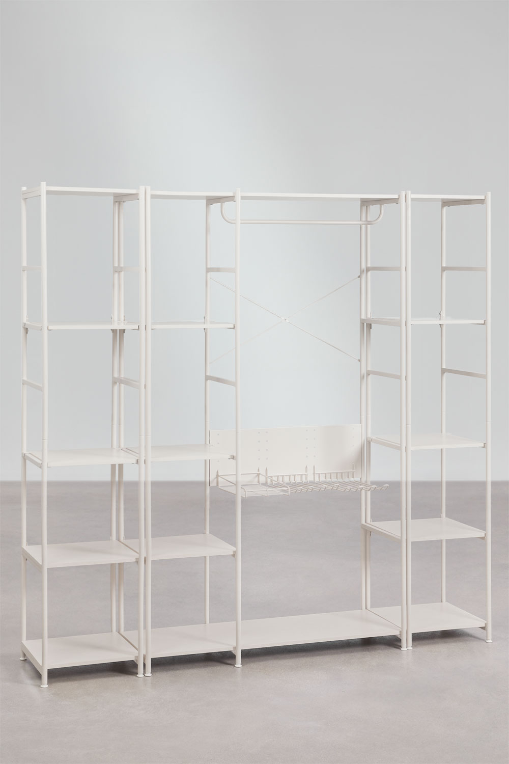 3-piece open modular wardrobe with 2 iron shelves Elviah - SKLUM