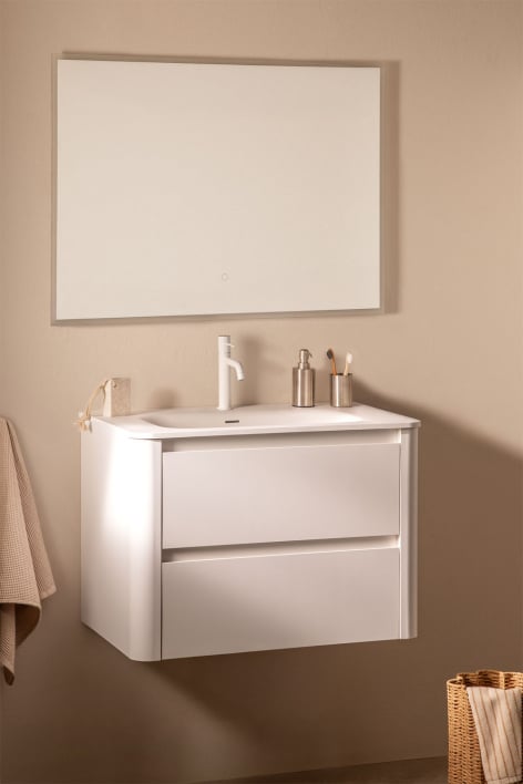 Egerton wooden bathroom furniture set with integrated sink - White