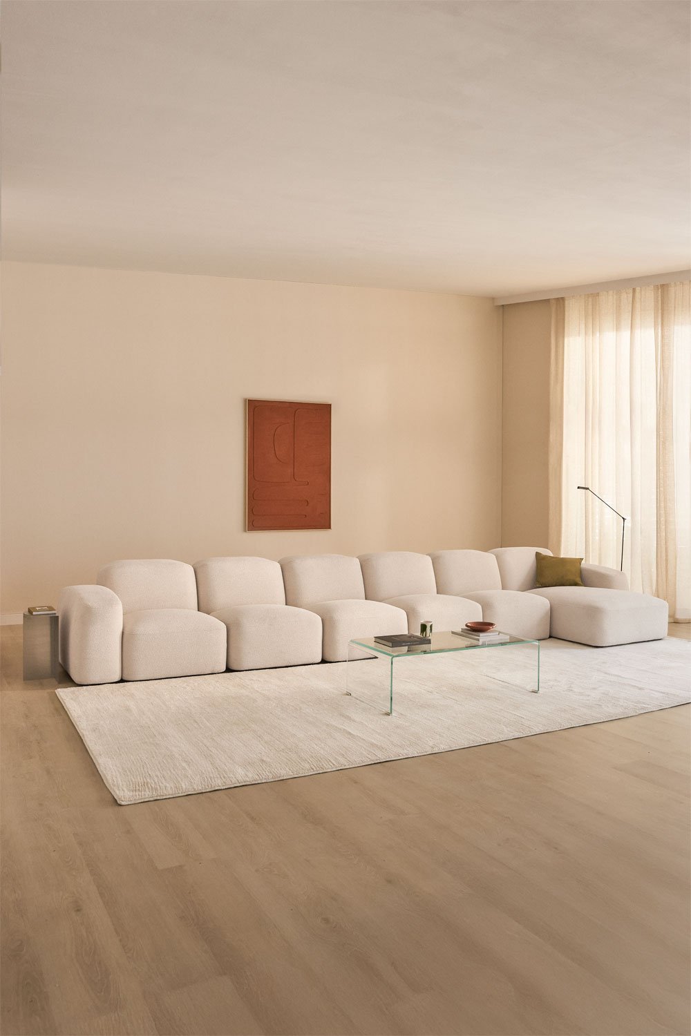 Bastian 6-piece right-sided chaise longue modular sofa, gallery image 1