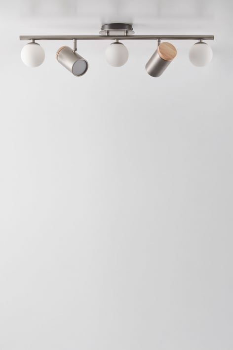 Directional ceiling lamp with 5 light points in Amaranto iron