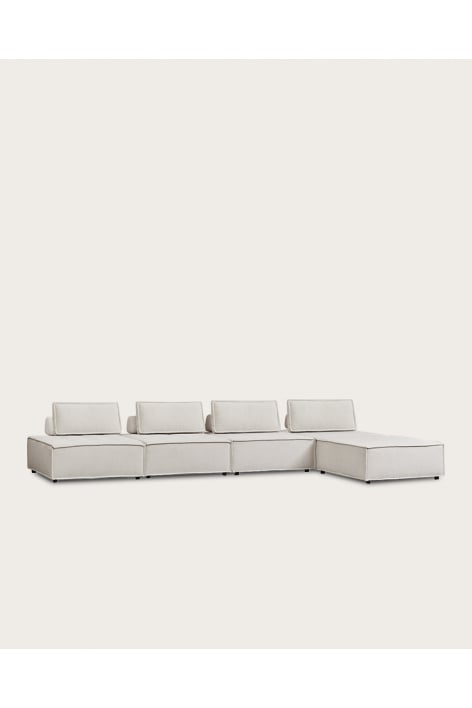 4-piece modular sofa and ottoman in Vermont fabric