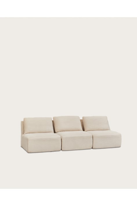 3-piece modular sofa in vacuum-packed velvet Temple