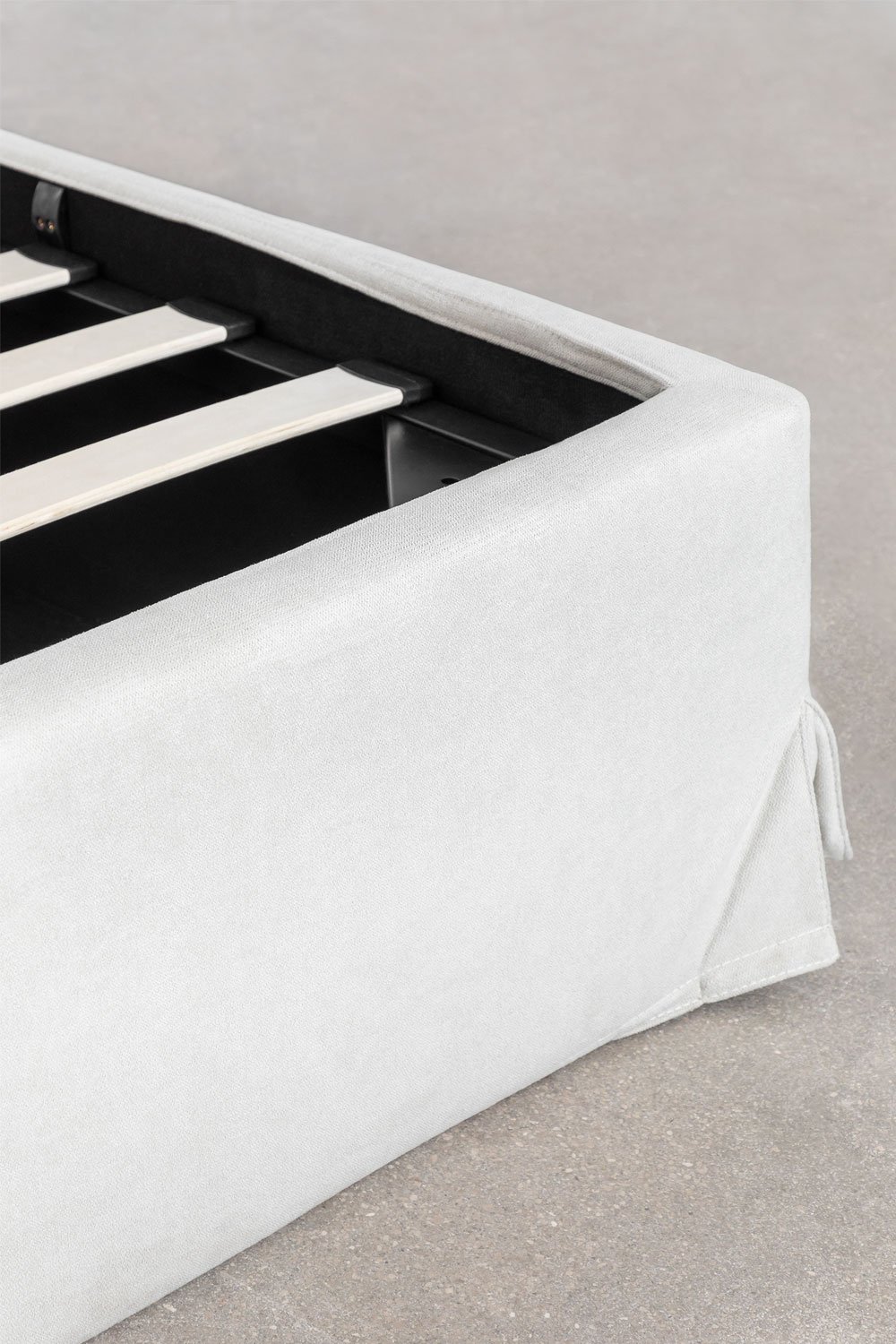 Upholstered bed with lift-up storage base Lorea, gallery image 6