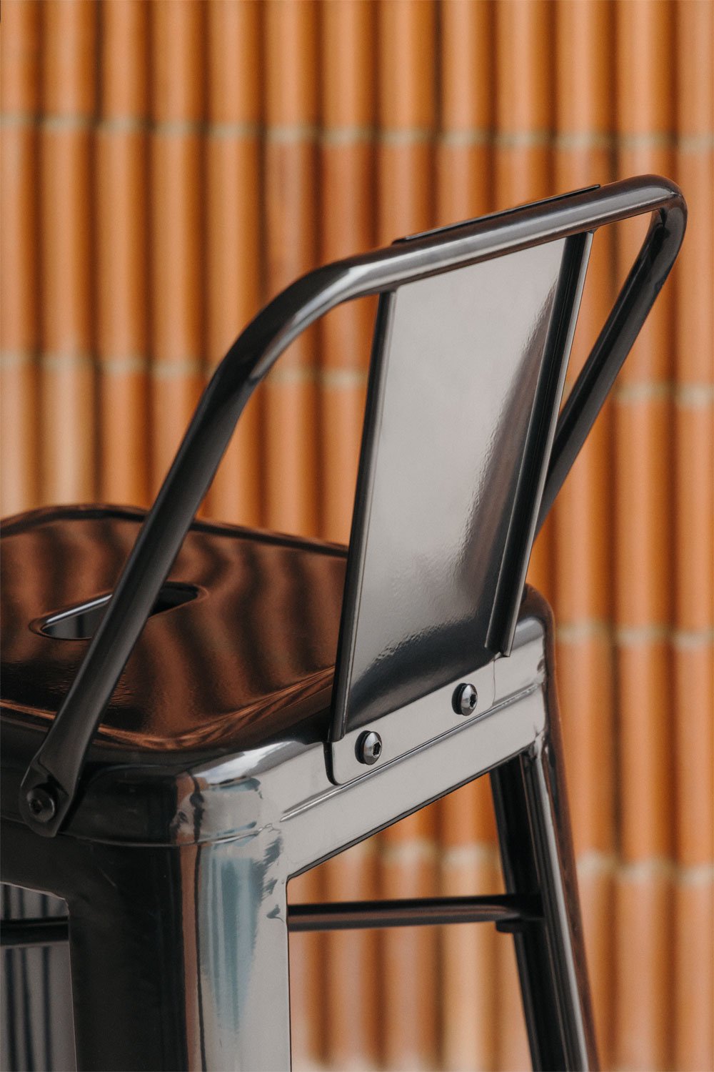 LIX steel high stool with backrest , gallery image 2