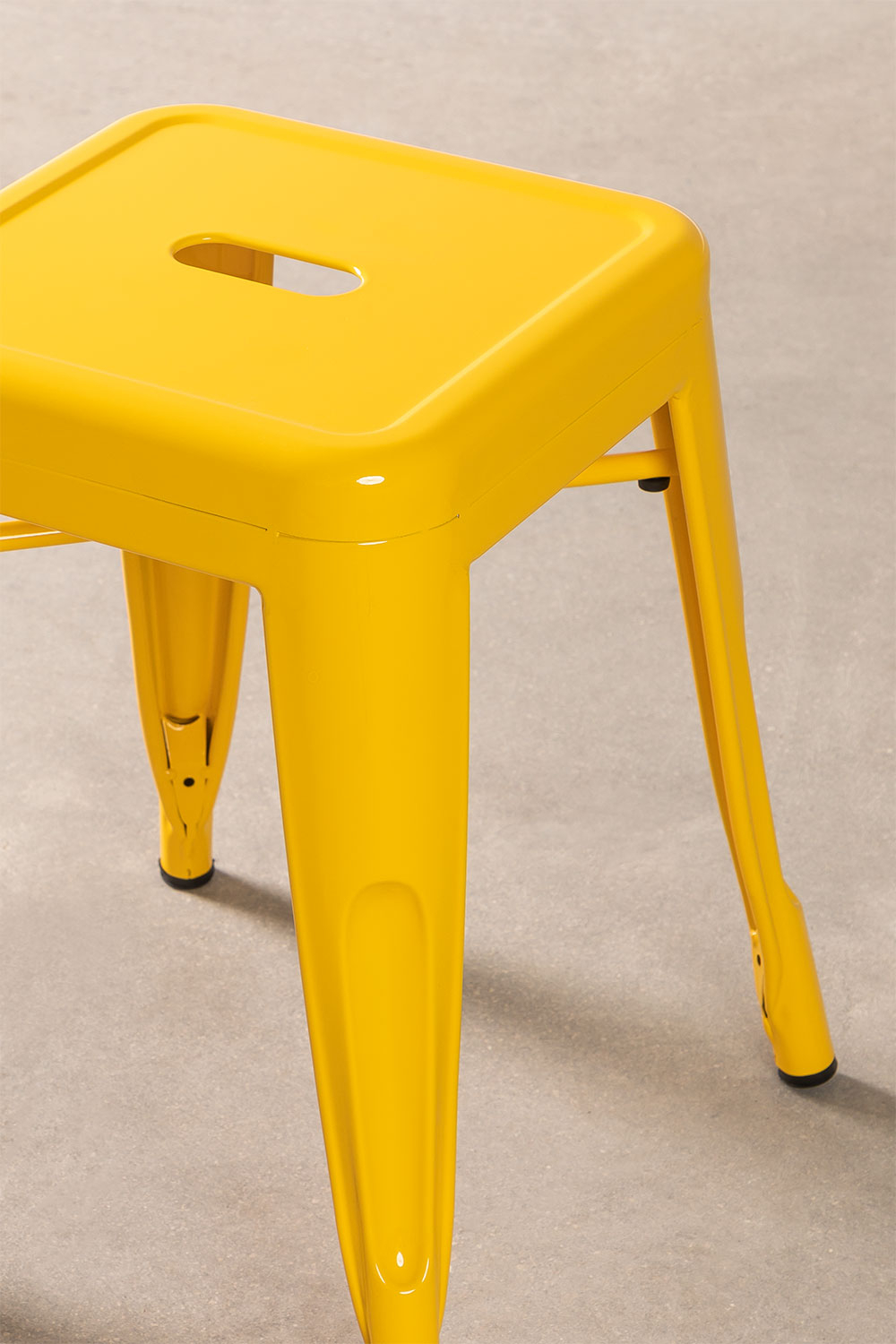 Set of 2 stackable low stools 45 cm in steel Lix - SKLUM