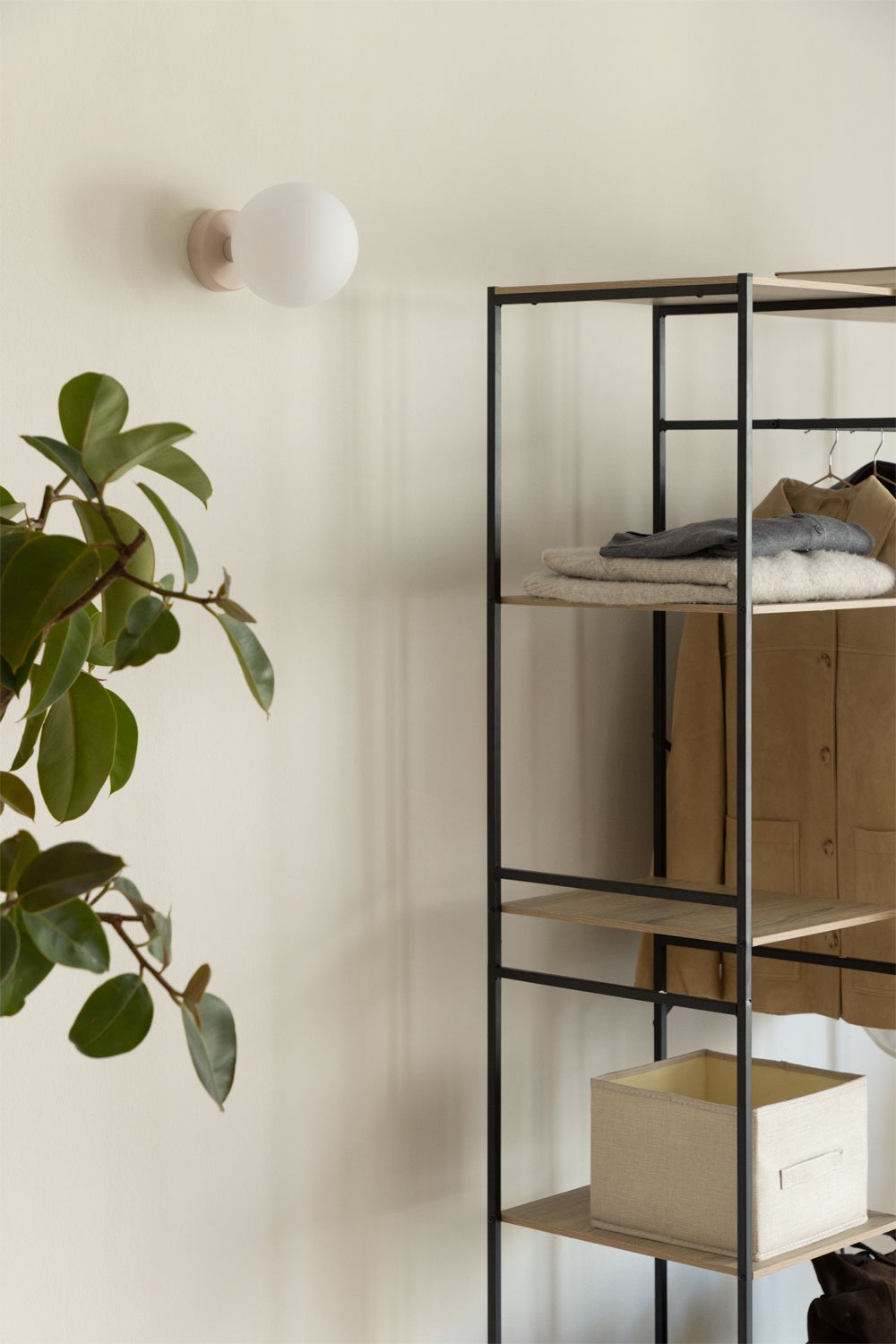 Uvol Traditional stainless steel wall light with crystal ball, gallery image 1