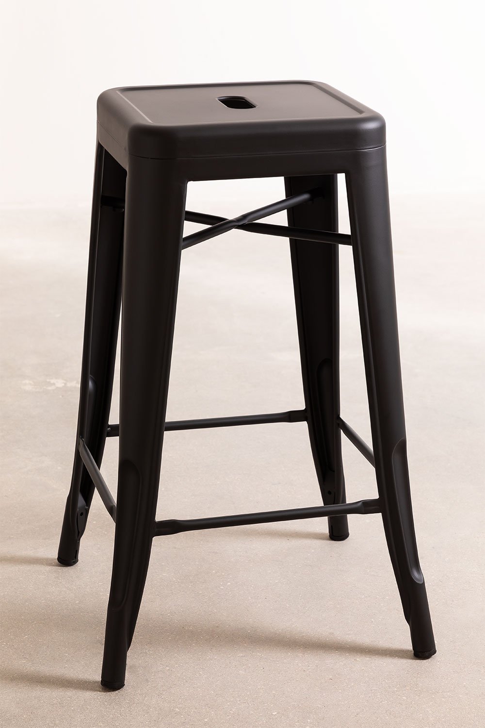 Stackable high stool in Lix steel, gallery image 1