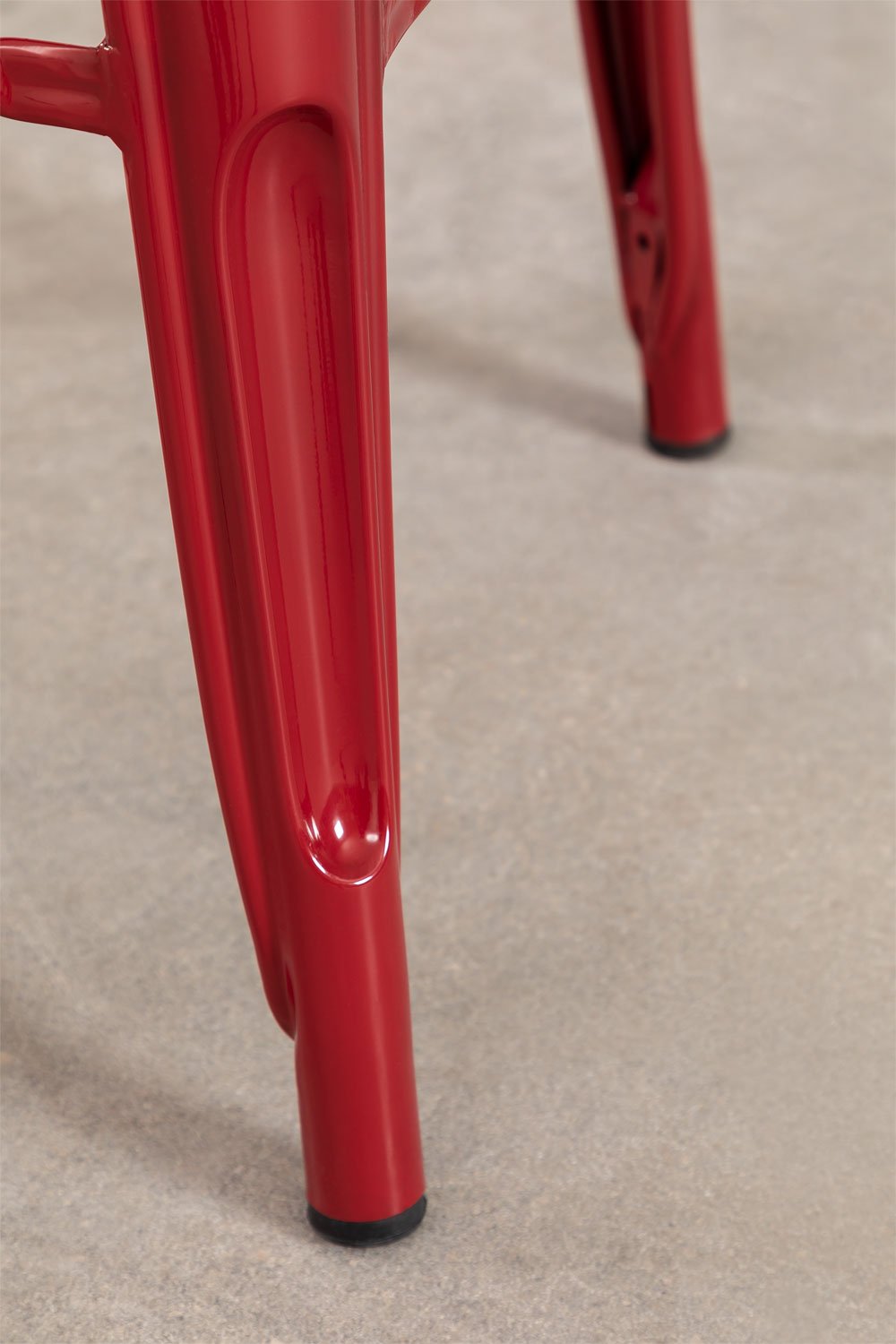 4-Pack high stools 75 cm in burgundy red steel Lix, gallery image 5