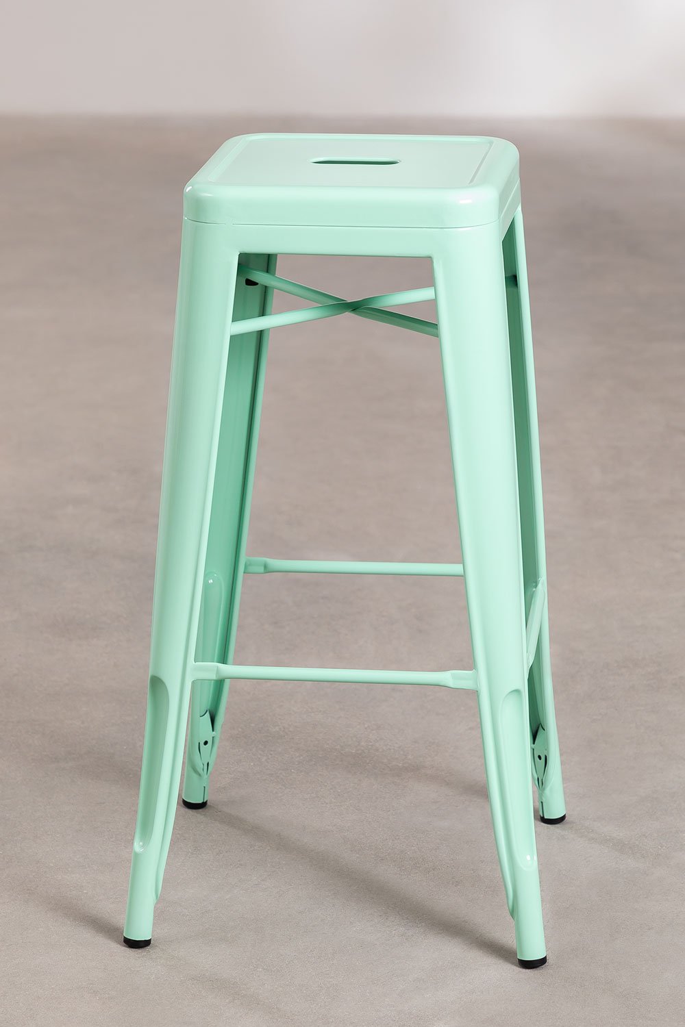 Pack of 4 stackable high stools in Lix steel, gallery image 2