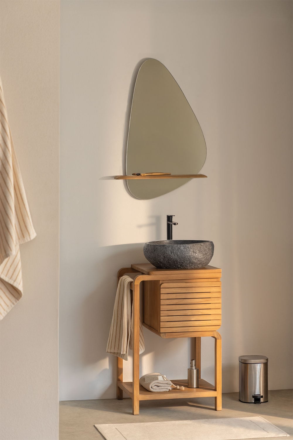 Bradley teak wood bathroom furniture set, gallery image 1