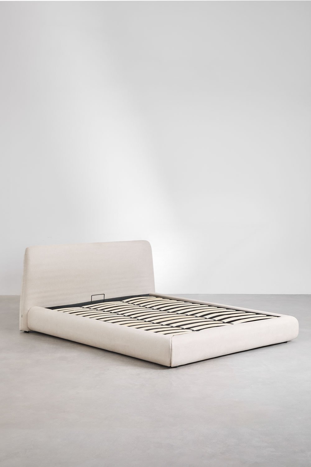 Upholstered bed with Norena lift-up storage base, gallery image 3