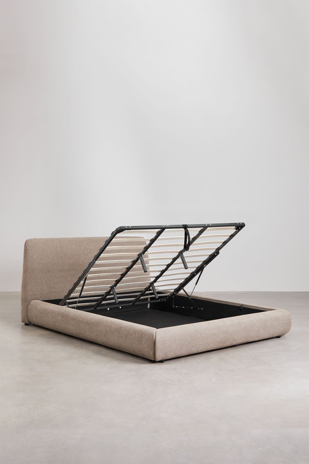 Upholstered bed with Norena lift-up storage base, gallery image 3