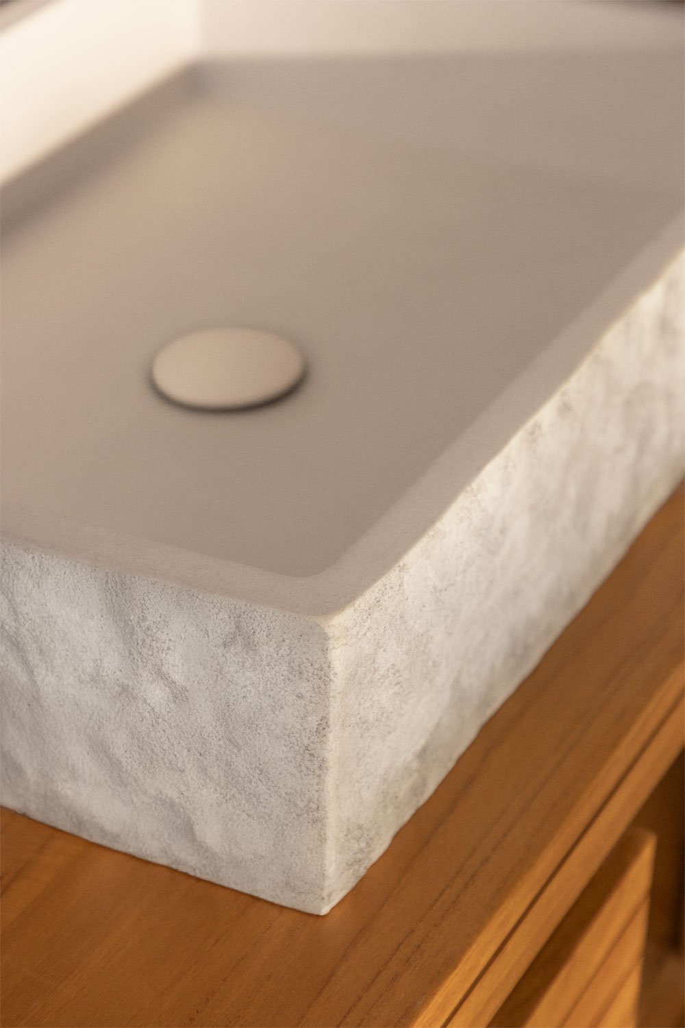 Rectangular sink 60x40 cm in cement Ushba, gallery image 2