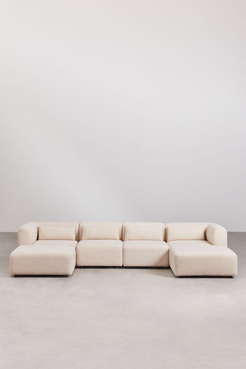 Fogler 4-piece modular sofa with chaise longue and pouf, gallery image 3