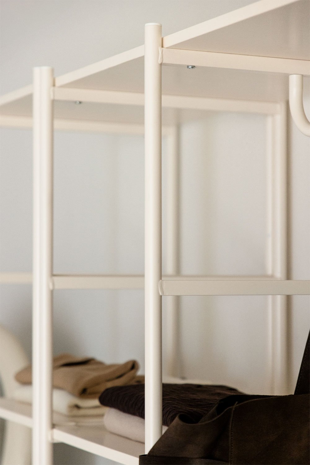 Elviah 3-piece open modular wardrobe with 2 iron shelves, gallery image 3