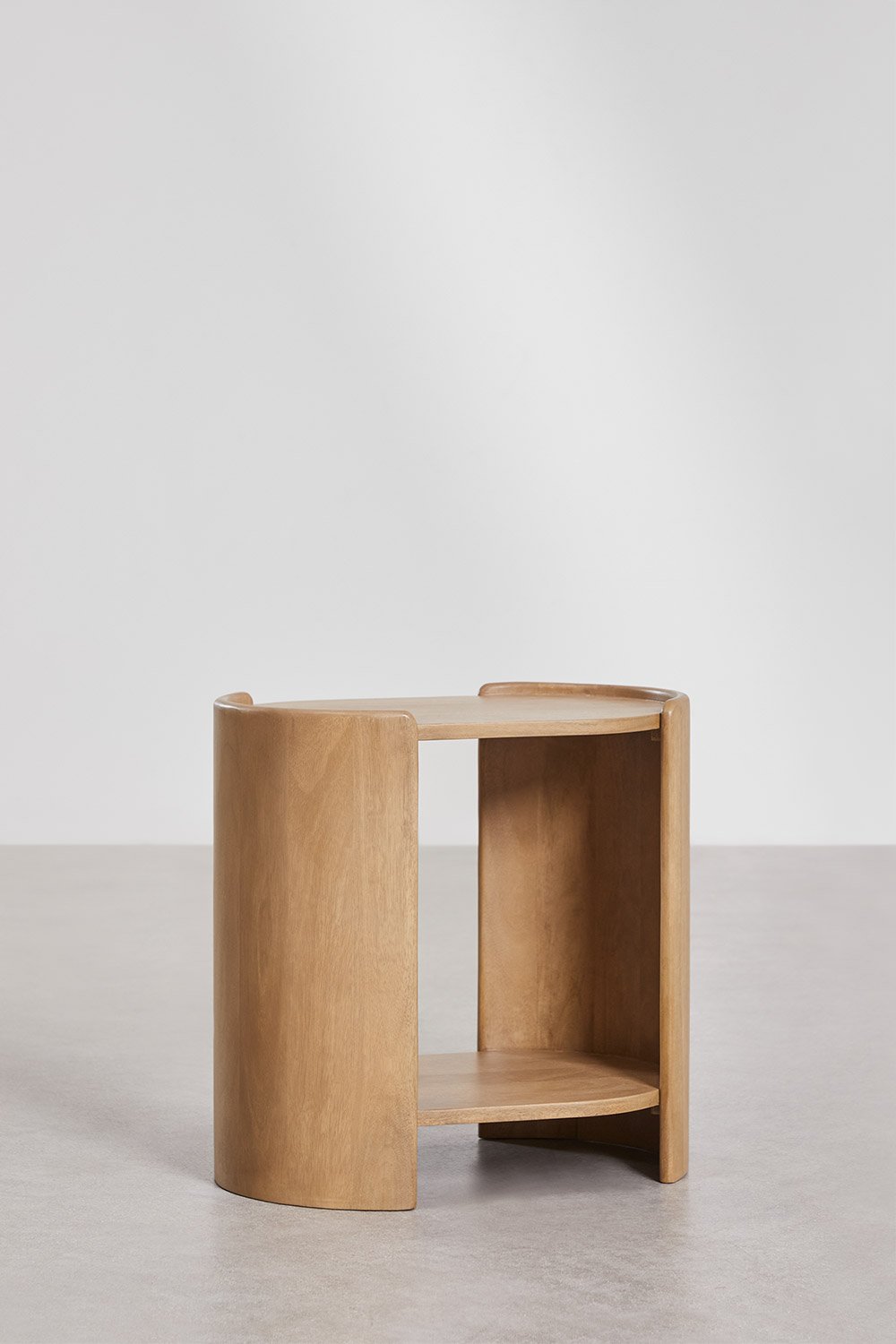 Oval bedside table 50x35 cm in Sidney mango wood, gallery image 1